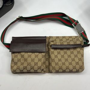 GUCCI GG canvas Fanny Pack Bum Bag waist pouch sherry line